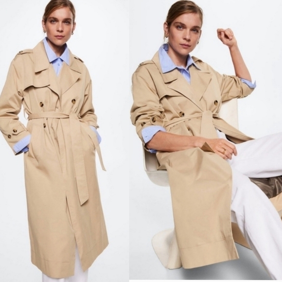 MNG Cotton Trench Coat - Picture 1 of 16